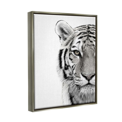 " White Tiger Close Up Black And White " by Design Fabrikken