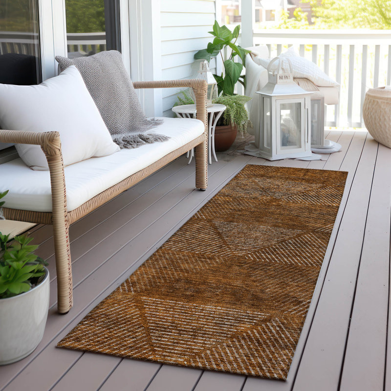 Malchow Washable Geometric Indoor / Outdoor Rug, Runner 2'3" x 7'6"