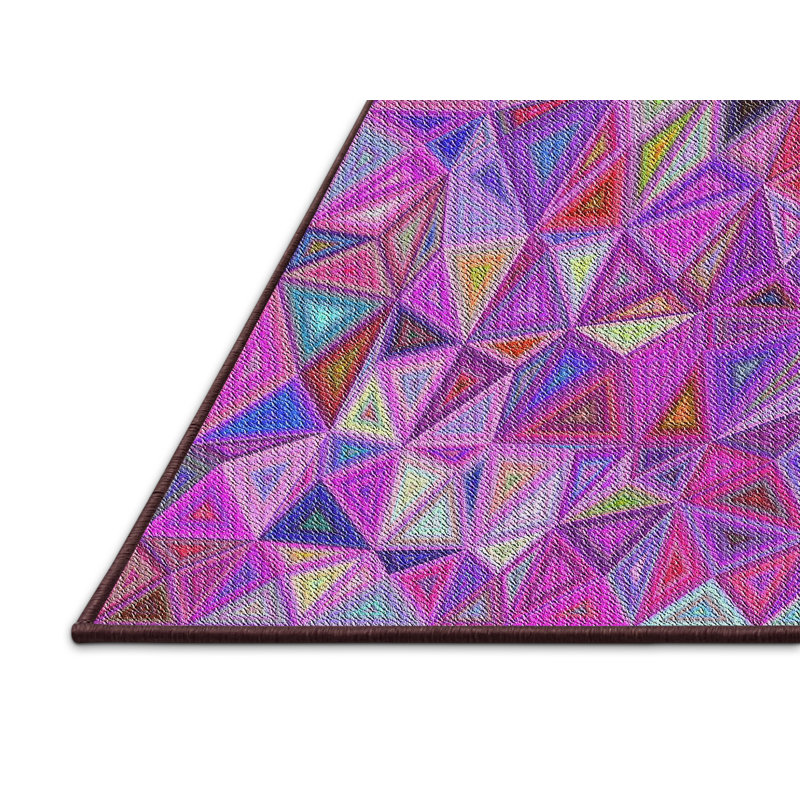 Tapis de zone mauve à motifs, Rectangle 5 pi x 7 pi