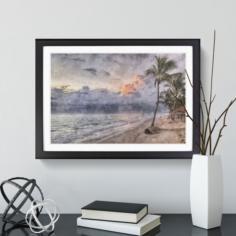 Dominican Republic Beach - Picture Frame Painting, Black Framed, 48cm H x 65cm W x 2cm D