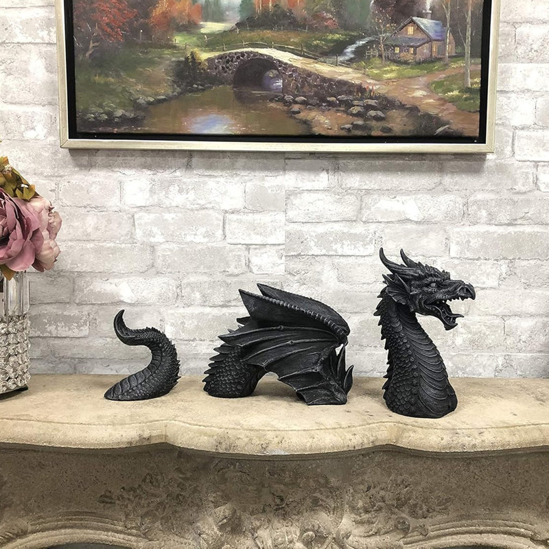Dragon, gothique, décoration de jardin, statue, grande figurine, le dragon du château de Falkenberg