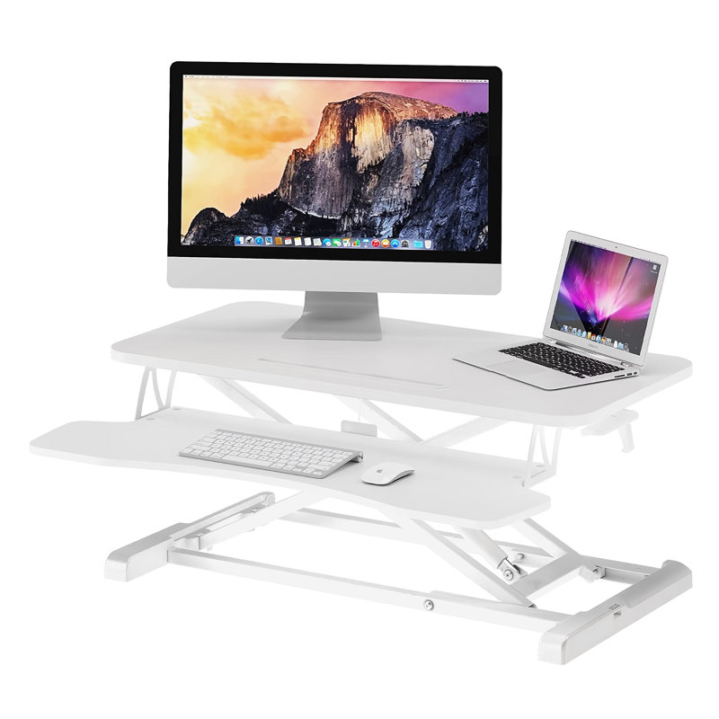 Bureau debout à hauteur ajustable l 24 po Mancero, Blanc