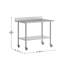 Table de travail commerciale en acier inoxydable avec dosseret de 4 po et tablette réglable-110966391