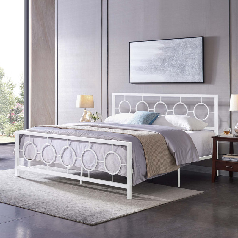 Lit plateforme Singract, King, Blanc