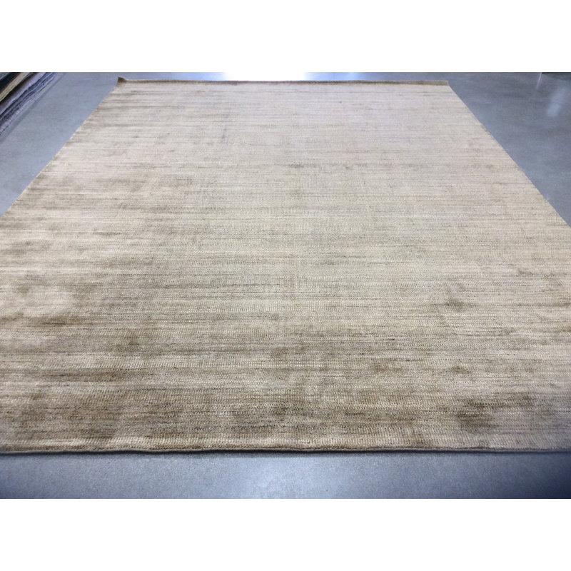 Zen One-of-a-Kind 9'1" X 12'1" New Age Wool Area Rug in Gold