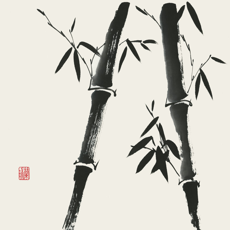 Bamboo Collection IV - Wrapped Canvas Painting, 50.8cm H x 50.8cm W