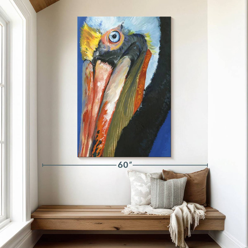 Brampt Vibrant Pelican I, 51" H x 34" W