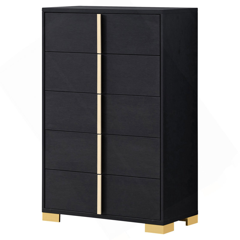 Commode 5 tiroirs Medici, Noir