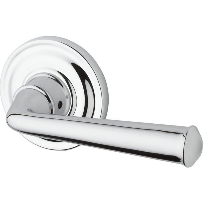 Federal Double Dummy Door Lever with Traditional Round Rose, Polished Chrome
