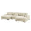 Canapé modulaire en velours côtelé double avec 3 sièges réglables en velours côtelé beige et coussins d'assise surdimensionnés -