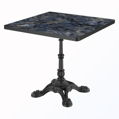 Square Outdoor Dining Table with Iron Base
