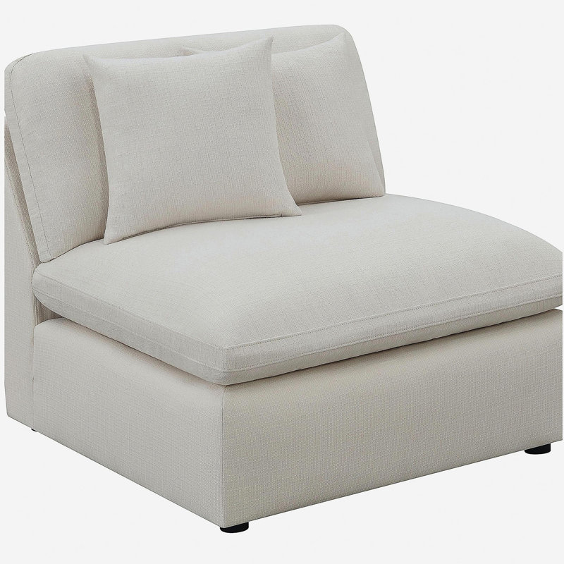 Greeley Ivory Upholstered Armless Chair