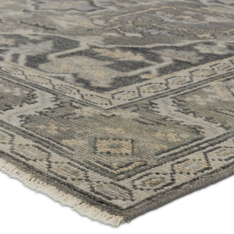 Jaipur Living Meradi SLN21 Handknotted Medallion Gray Area Rug (10'x14'), Rectangle 6' x 9'