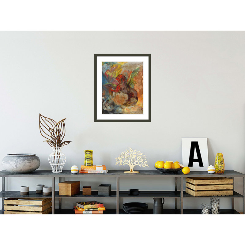 «Pegasus and Hydra» par Odilon Redon, impression giclée sur cadre, H 28,33 po x l 23,5 po
