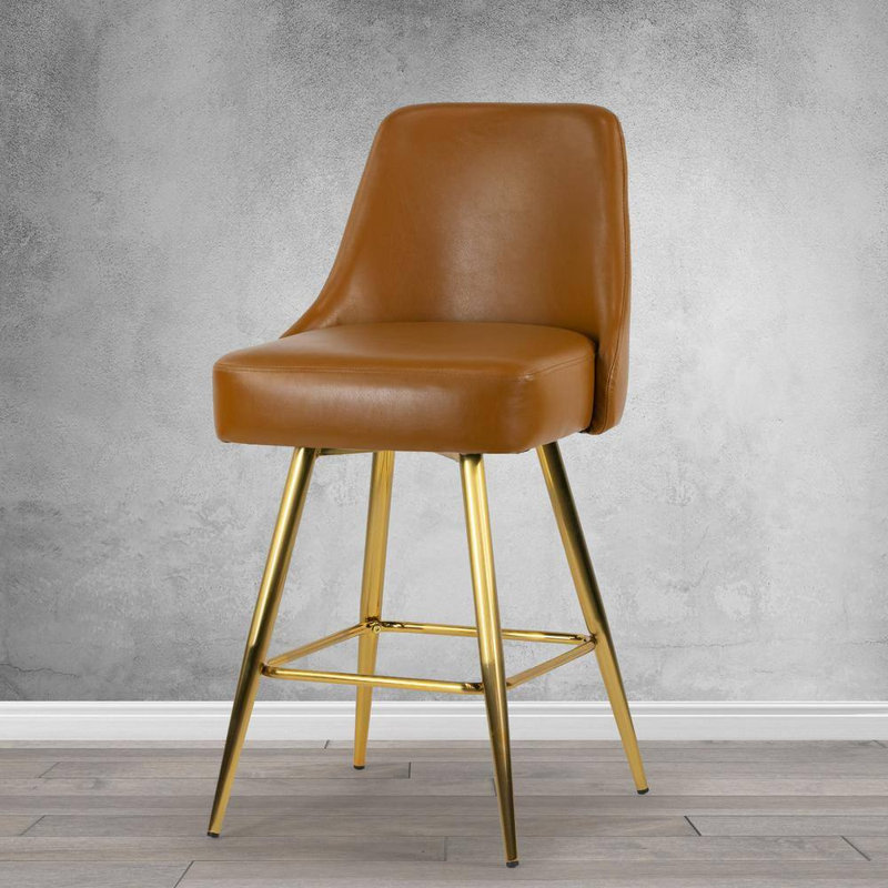 Anglemont Mid-Century Stool, Tan