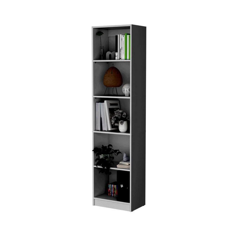 Bibliothèque blanche 5Slim, bibliothèque, tablette d'angle, bibliothèque d'angle, bibliothèque de rangement,