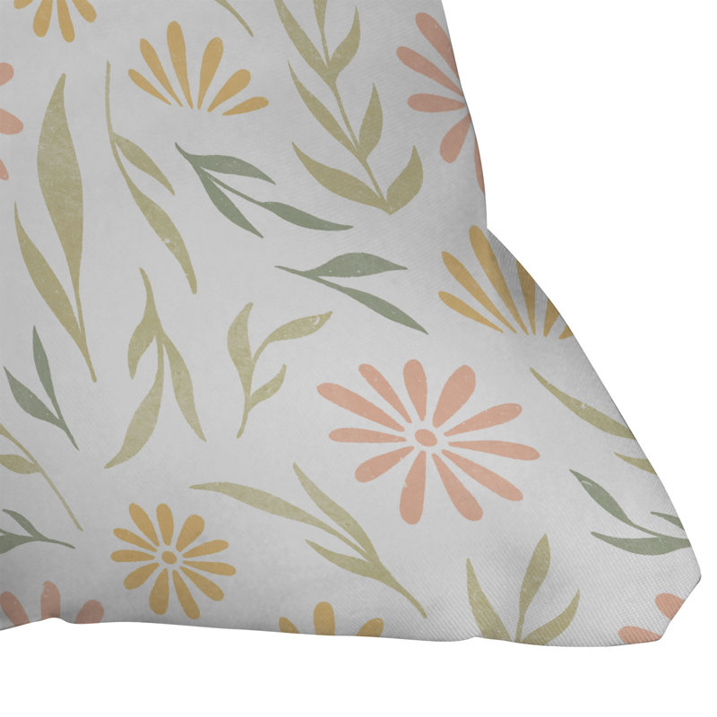  Coussin décoratif floral intérieur / extérieur en polyester, 16 po x 16 po