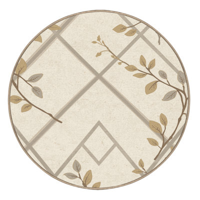 Machine Washable Carlstadt Garden Trellis Rug in Beige – Beige Binding