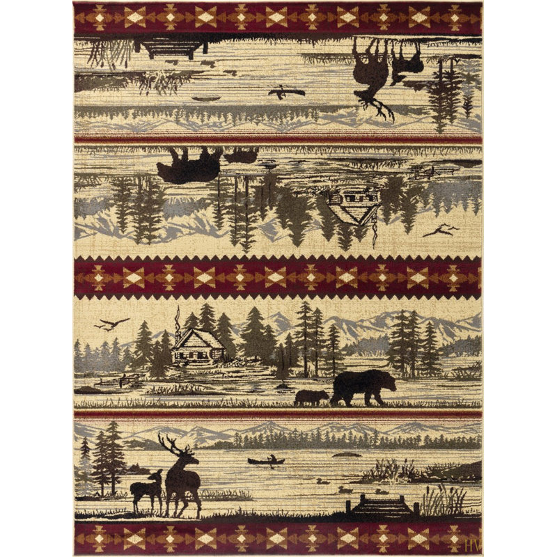 Nature's Nest GC_CBL3005  2 Ft. X 3 Ft. Lodge Area Rug, Rectangle 2' x 3'