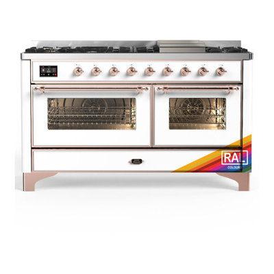 Majestic III Series 60 Inch Dual Fuel Range with 7 Sealed Burners, Griddle, in RAL (Natural Gas, Copper Trim)