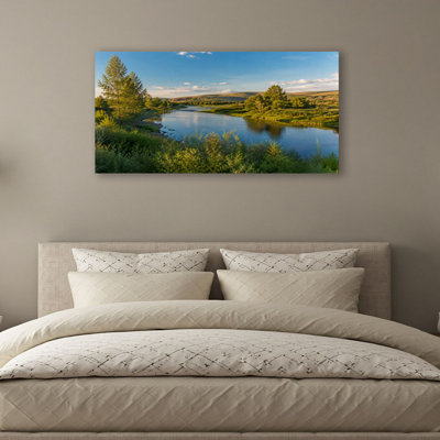 Canvas Wall Art Boise River Idaho Wall Decor for Living Room Bathroom Bedroom Office 20"H x 40"W Art Paintings, Ready to Hang