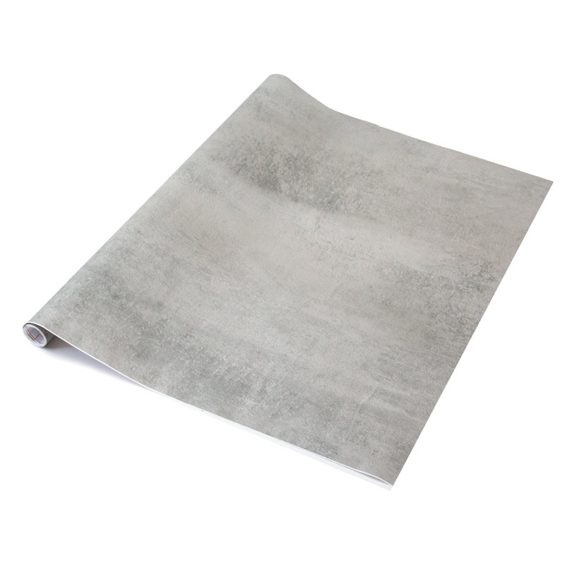 Lathan 67.5cm x 2m Stone Self-adhesive Vinyl Wrap for Doors and Worktops, Concrete Grey