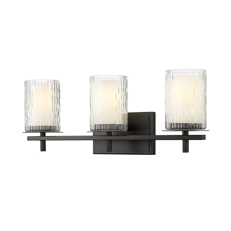 Meuble-lavabo 3 lumières Roddrick, Noir mat