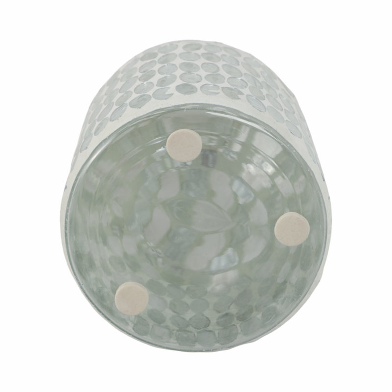 Vase en verre avec détails en mosaïque de style glamour - Élégant décor moderne fait de verre durable pour une présentation élégante et polyvalente dans n'importe quel décor intérieur glamour