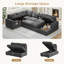 114" modular sectional sofa, corduroy l shaped modular sofa, sectional couches for living room, bedroom and apartment-1069491483