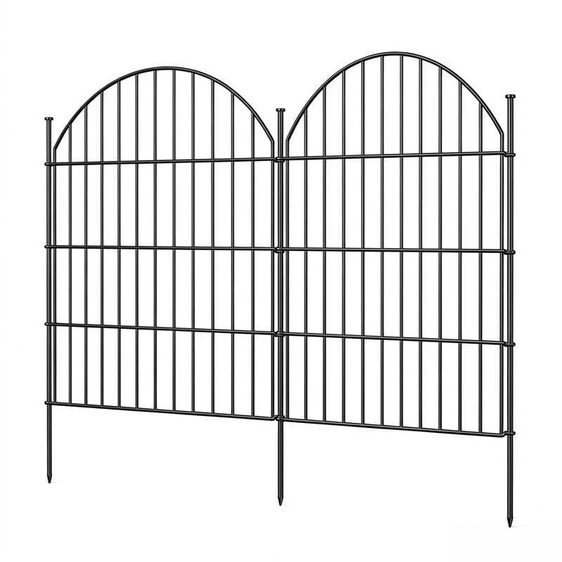 Clôture à l'épreuve des intempéries pour chien avec barrière anti-rouille en métal noir