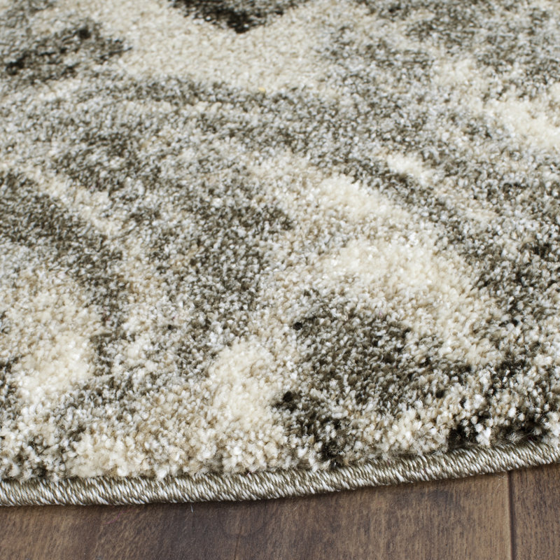 Arlinda Retro Performance Abstract Rug, Round 6'