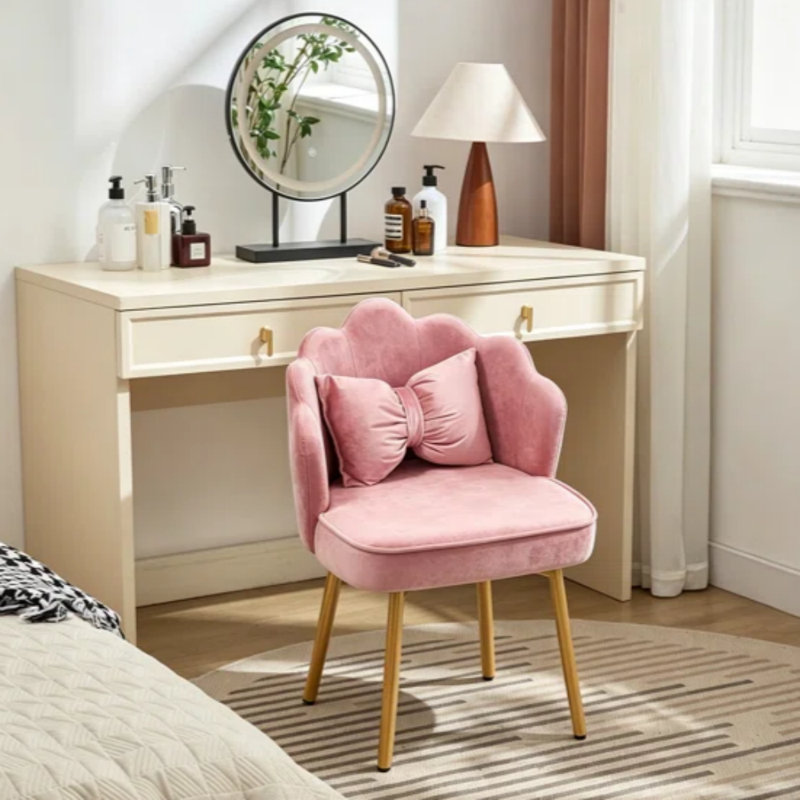 Manufactured Wood Accent Stool, Pink