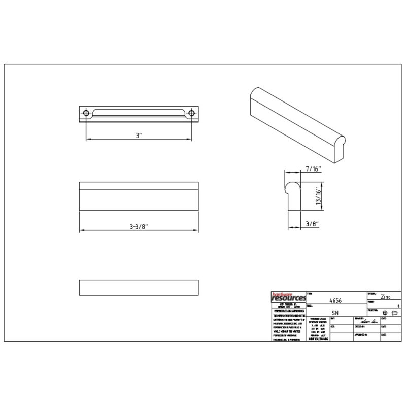 Capri 3" Cabinet Center to Center Pull