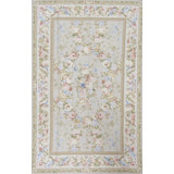Gros Point Needlepoint Hand Knotted Wool Area Rug