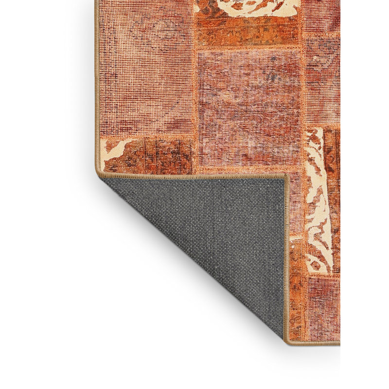 Tapis de zone crème/brun contemporain, Rectangle 2 pi x 5 pi