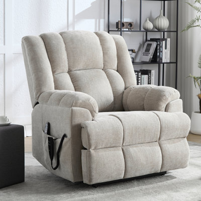 Aura Dual Motor Power Lift Recliner with Heat and Massage, Infinite Position, 180°Reclining, Sidepocket