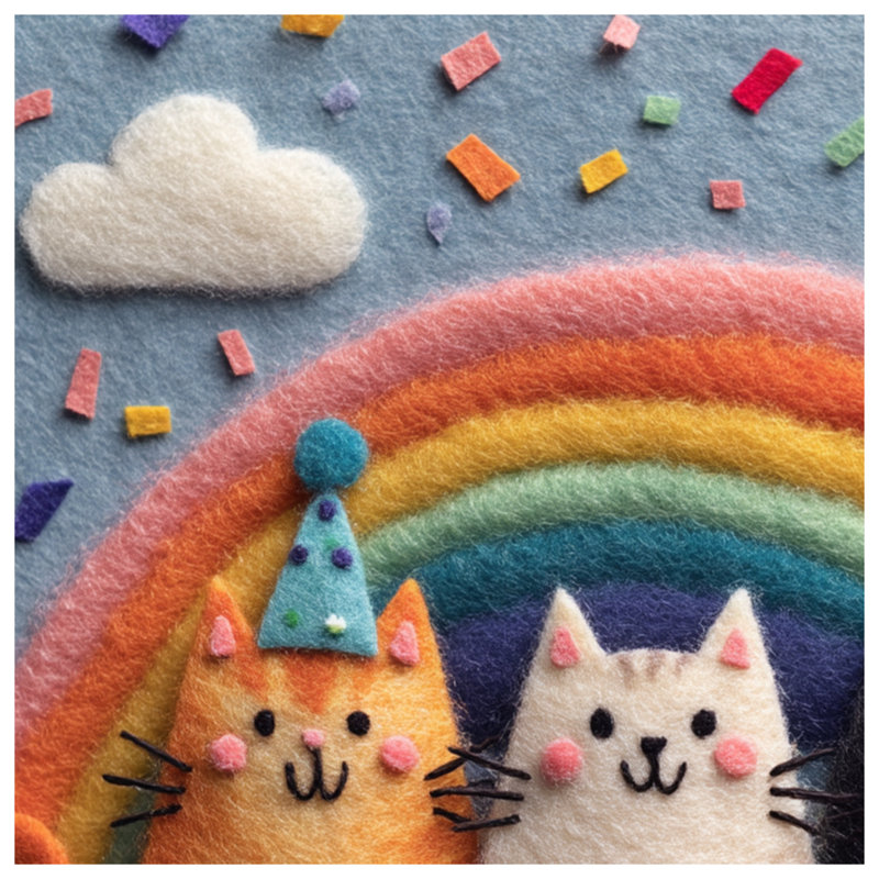 Chats avec des couvertures de gâteaux d'anniversaire, L 50 po x H 60 po