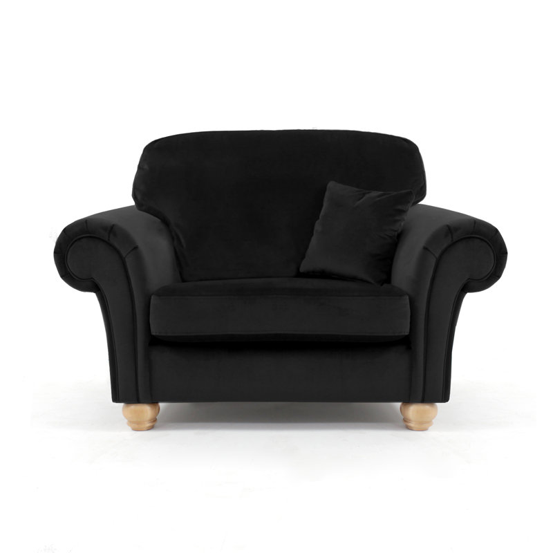 Foreston Velvet Armchair, Black