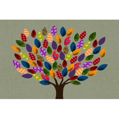 Family Tree gris foncé - impression sur toile tendue