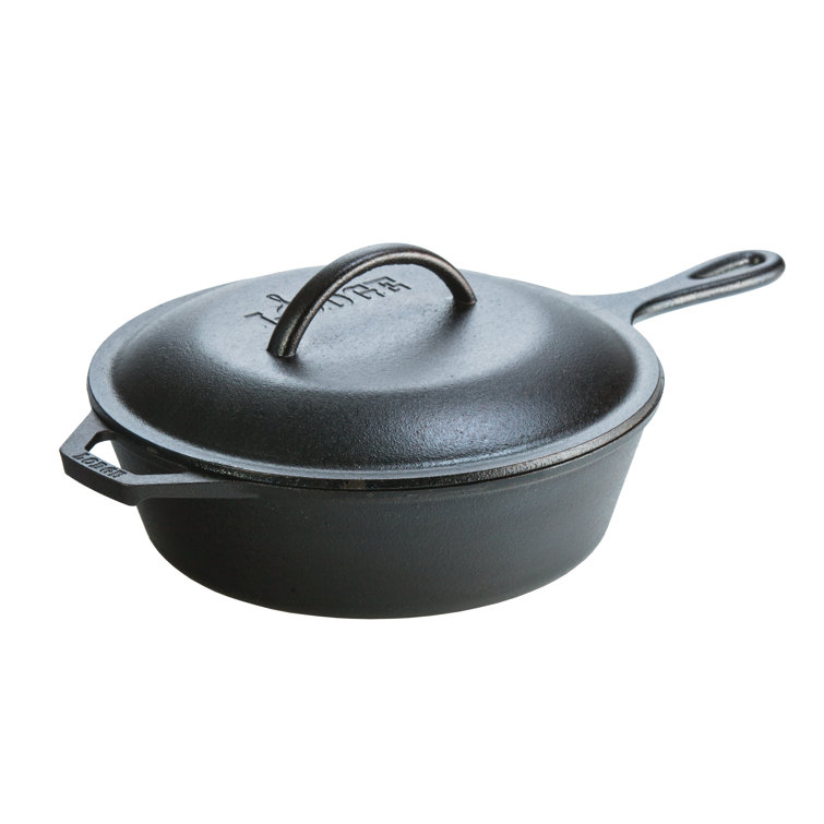 12 Inch / 5 Quart Cast Iron Covered Deep Skillet Lodge - New