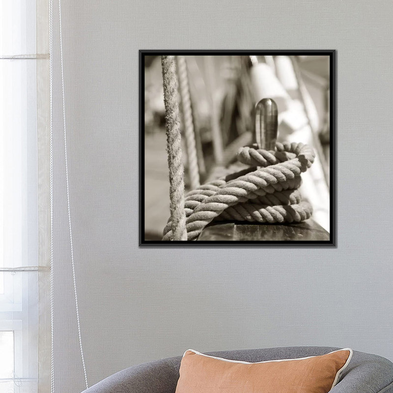 «Sail Rope» par PhotoINC Studio - reproduction de photo sur toile tendue, H 14 po x l 37 po x P 37 po, Toile avec cadre noir
