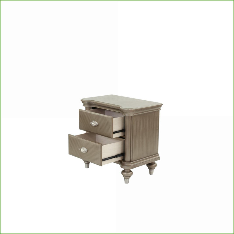 Table de chevet classique à 2 tiroirs avec rangement pour la chambre à coucher