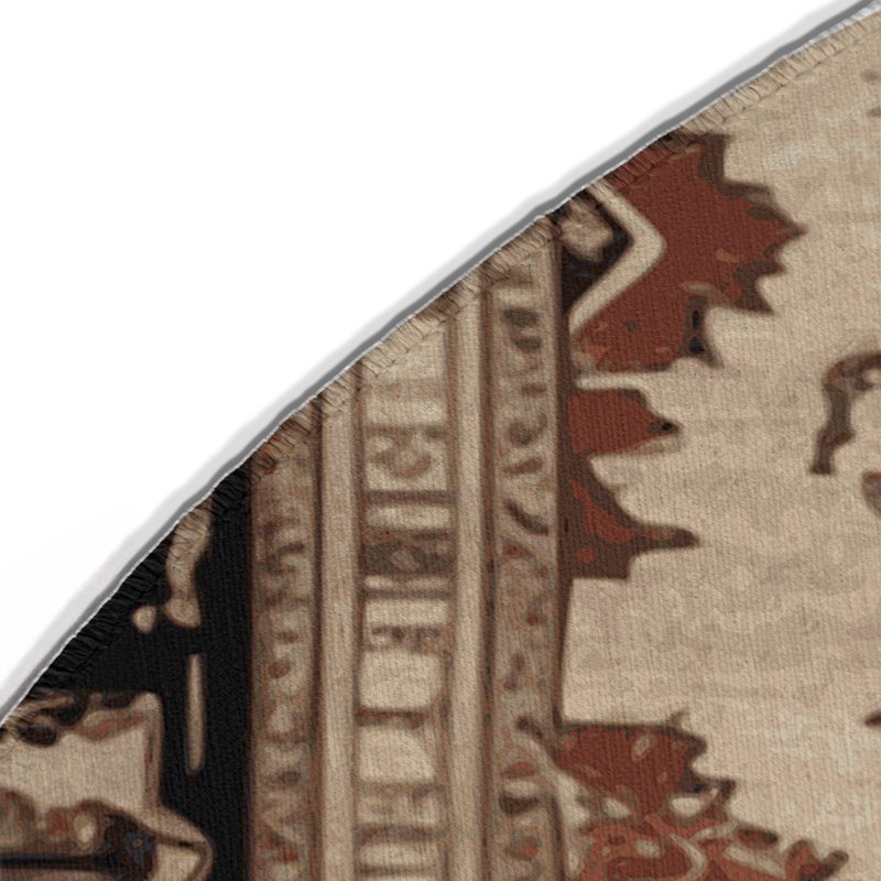 Tapis d'intérieur et d'extérieur brun Persian, Rond 5 pi