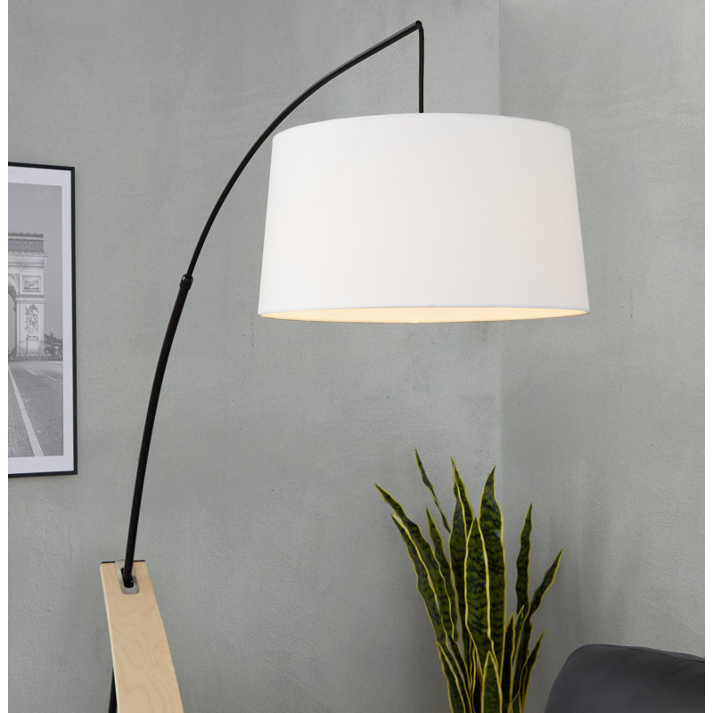 Lampe sur pied arquée 74 po Demariana, Naturel, Blanc, Non