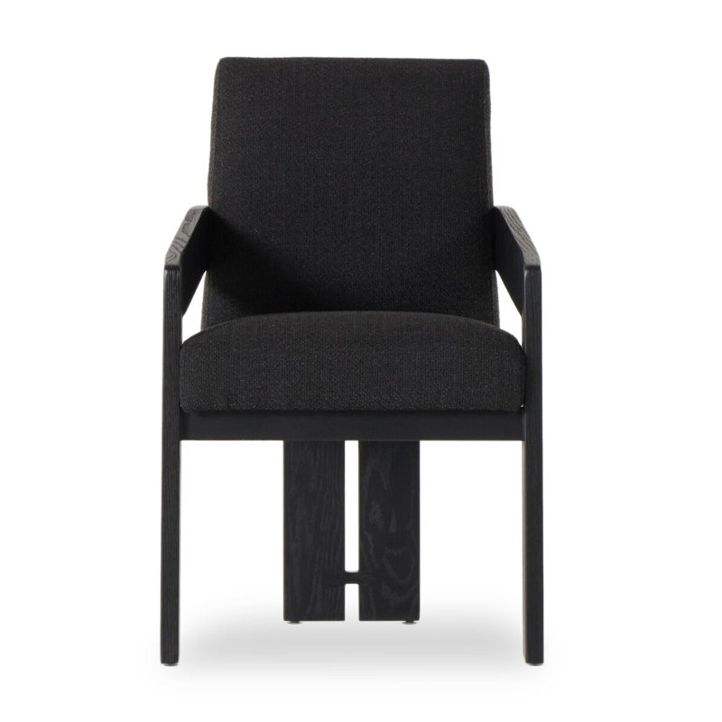 Roxy Dining Armchair, Gibson Black, Brushed Ebony Oak, Gibson Black