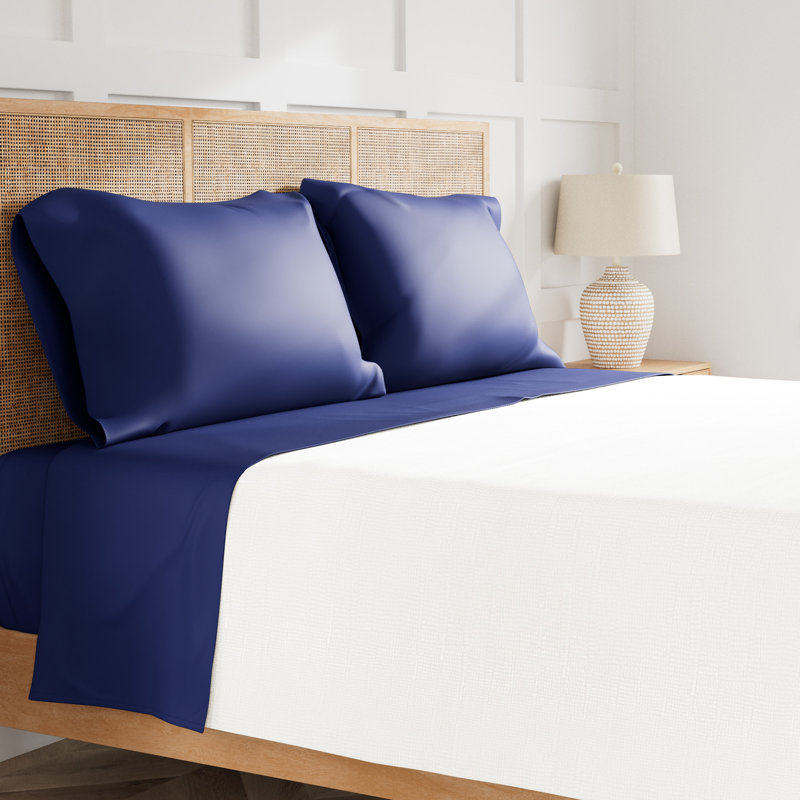 Ready-To-Bed 2.0 Sheet Set, Navy, Queen Sheet Set with 2 Pillowcases