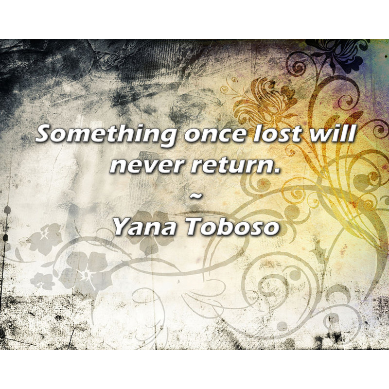 Artsy Quote "Something once lost will never return." By Yana Toboso Gallery Wrapped Canvas, 28" H x 40" W