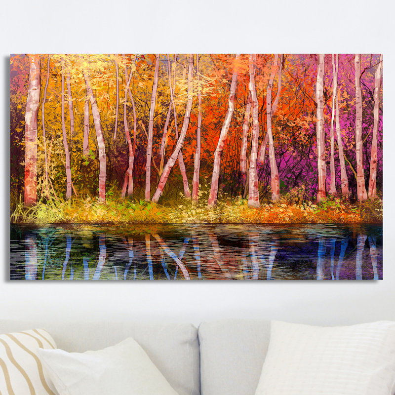 « color trees trees », impression sur toile tendue, H 24 po x l 40 po x P 1 po