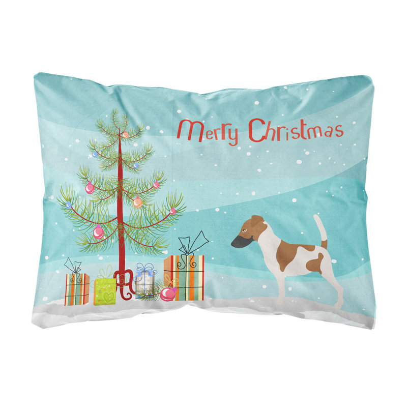 Coussin intérieur / extérieur Smooth Fox Terrier Christmas