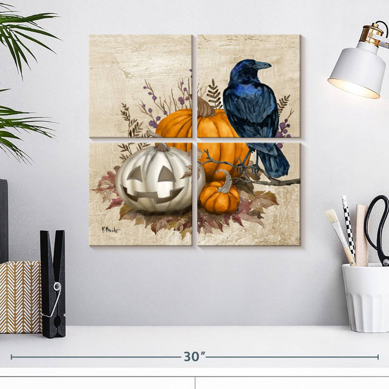 Lelend Fall Crow I Halloween, 18" H x 18" W